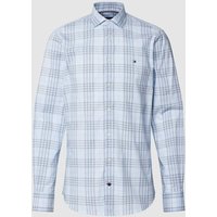 Tommy Hilfiger Tailored Stretch Slim Fit aus Baumwolle mit Glencheck-Muster in Bleu, Größe 39 von Tommy Hilfiger Tailored