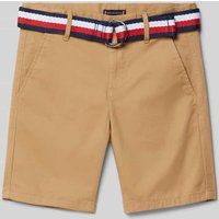 Tommy Hilfiger Teens Bermudas mit Stoffgürtel in Camel, Größe 140 Tommy Hilfiger Teens Bermudas mit Stoffgürtel in Camel, Größe 140 von Tommy Hilfiger Teens