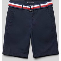 Tommy Hilfiger Teens Bermudas mit Stoffgürtel in Marine, Größe 152 Tommy Hilfiger Teens Bermudas mit Stoffgürtel in Marine, Größe 152 von Tommy Hilfiger Teens