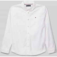 Tommy Hilfiger Teens Regular Fit Hemd mit Button-Down-Kragen in Weiss, Größe 176 von Tommy Hilfiger Teens