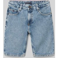 Tommy Hilfiger Teens Jeanshorts im 5-Pocket-Design mit Logo-Stitching in Blau, Größe 164 von Tommy Hilfiger Teens