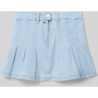 Tommy Hilfiger Teens Jeansrock mit Falten in Hellblau, Größe 140 von Tommy Hilfiger Teens