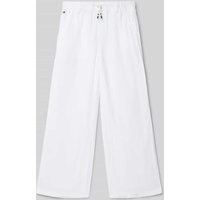 Tommy Hilfiger Teens Leinenhose mit elastischem Bund und Label-Stitching in Weiss, Größe 164 von Tommy Hilfiger Teens