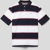 Tommy Hilfiger Teens Poloshirt mit Logo-Stickerei Modell 'GLOBAL' in Marine, Größe 152 von Tommy Hilfiger Teens