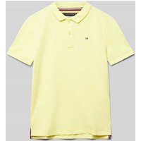 Tommy Hilfiger Teens Poloshirt mit Logo-Stitching in Hellgelb, Größe 164 von Tommy Hilfiger Teens