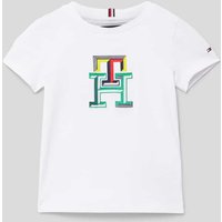 Tommy Hilfiger Teens Regular Fit T-Shirt mit mehrfarbigem Logo-Stitching in Weiss, Größe 140 Tommy Hilfiger Teens Regular Fit T-Shirt mit mehrfarbigem Logo-Stitching in Weiss, Größe 140 von Tommy Hilfiger Teens