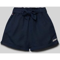 Tommy Hilfiger Teens Shorts mit elastischem Bund und Label-Stitching in Marine, Größe 164 von Tommy Hilfiger Teens
