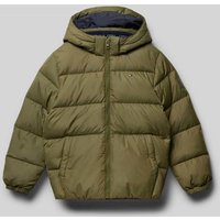 Tommy Hilfiger Teens Steppjacke mit Logo-Stitching Modell 'ESSENTIAL' in Oliv, Größe 176 von Tommy Hilfiger Teens