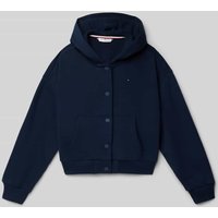 Tommy Hilfiger Teens Sweatjacke mit Label-Stitching in Marine, Größe 164 von Tommy Hilfiger Teens