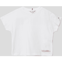 Tommy Hilfiger Teens T-Shirt mit Brand-Schriftzügen in Weiss, Größe 164 von Tommy Hilfiger Teens