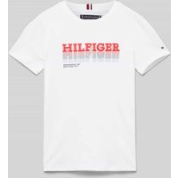 Tommy Hilfiger Teens T-Shirt mit Label-Print Modell 'FADE' in Weiss, Größe 152 von Tommy Hilfiger Teens