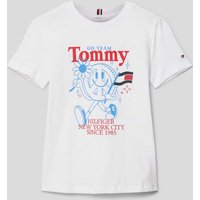 Tommy Hilfiger Teens T-Shirt mit Label-Print Modell 'FUN' in Weiss, Größe 152 von Tommy Hilfiger Teens