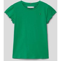 Tommy Hilfiger Teens T-Shirt mit Logo-Stitching Modell 'ESSENTIAL' in Gruen, Größe 176 von Tommy Hilfiger Teens