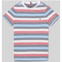 Tommy Hilfiger Teens T-Shirt mit Streifenmuster in Rot, Größe 140 von Tommy Hilfiger Teens