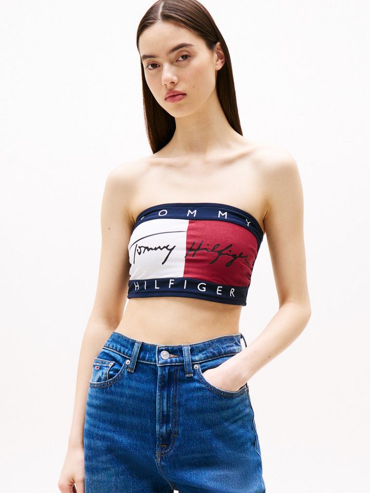 Tommy Hilfiger Underwear Bandeau-BH BANDEAU mit Colorblock und Tommy Style casual, körpernah, Baumwollmix von Tommy Hilfiger Underwear
