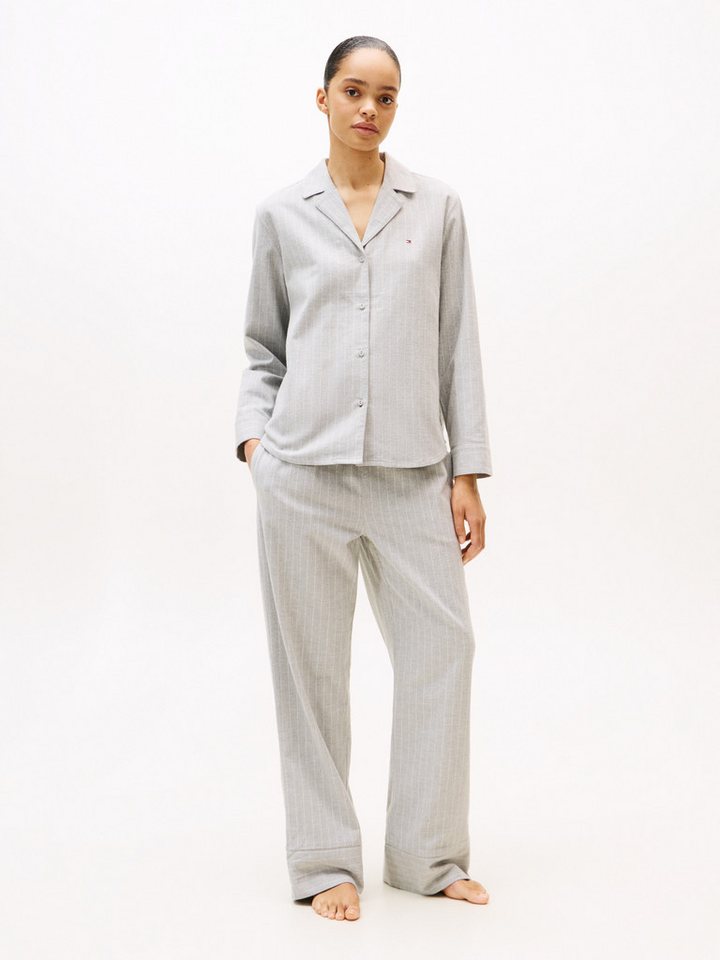 Tommy Hilfiger Underwear Pyjama (2 tlg) mit Fischgrät-Streifen, aus Flanell, relaxed fit von Tommy Hilfiger Underwear