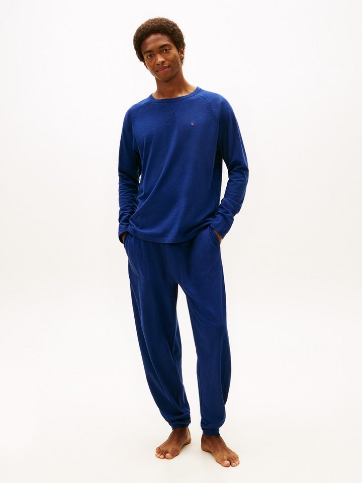Tommy Hilfiger Underwear Schlafanzug JERSEY PYJAMA SET CUFFED Bündchen am Bein, Raglanärmel, normale Passform, mit Struktur von Tommy Hilfiger Underwear