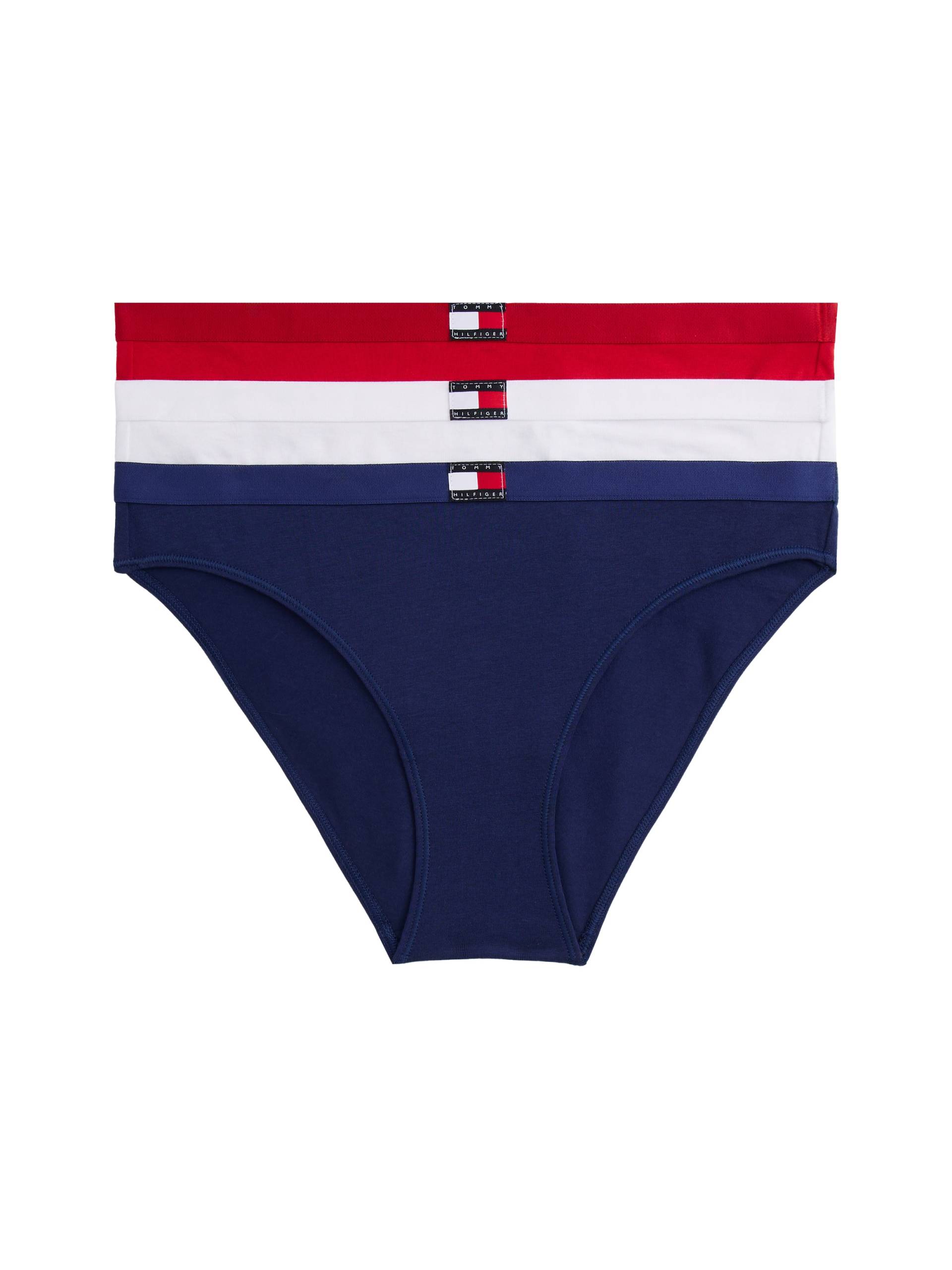 Tommy Hilfiger Underwear Slip "3 PACK BIKINI (EXT.SIZES)", (3 St.), Logo am Bund, aus Baumwoll-Stretch von Tommy Hilfiger Underwear