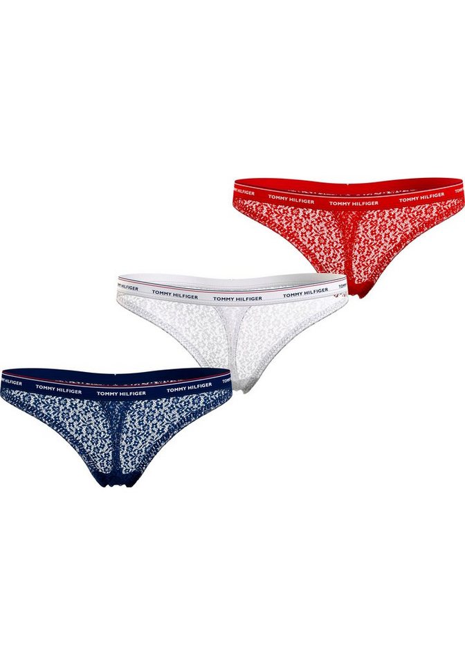 Tommy Hilfiger Underwear Slip 3 PACK THONG LACE (EXT SIZES) (Packung, 3er-Pack) mit Tommy Hilfiger Logobund von Tommy Hilfiger Underwear