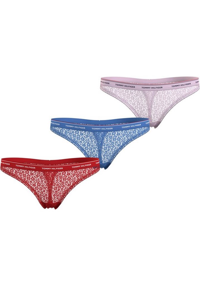 Tommy Hilfiger Underwear Slip 3 PACK THONG LACE (EXT SIZES) (Packung, 3er-Pack) mit Tommy Hilfiger Logobund von Tommy Hilfiger Underwear