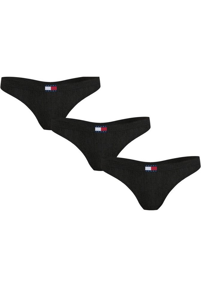 Tommy Hilfiger Underwear String 3P CLASSIC THONG (EXT SIZES) (Packung, 3-St., 3er) mit Tommy Jeans Logo-Badge von Tommy Hilfiger Underwear