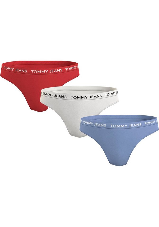 Tommy Hilfiger Underwear String 3P CLASSIC THONG (EXT SIZES) (Packung, 3-St., 3er) mit Tommy Jeans Logo-Elastikbund von Tommy Hilfiger Underwear