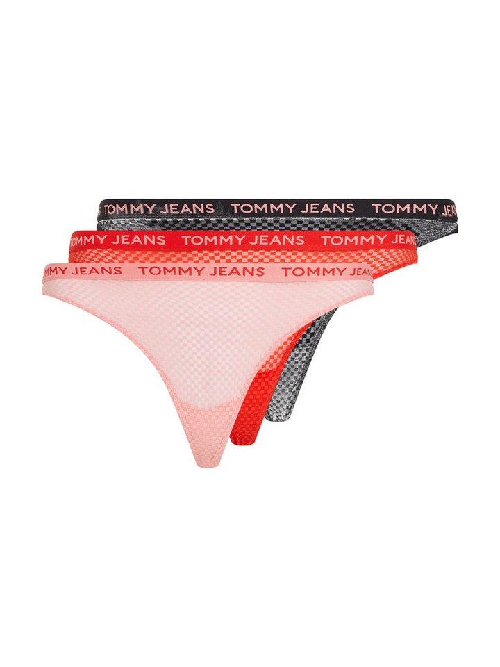 Tommy Hilfiger Underwear String 3P HR THONG LACE (EXT SIZES) (Packung, 3-St., 3er) leicht transparente Qualität, Logoschriftzug von Tommy Hilfiger Underwear