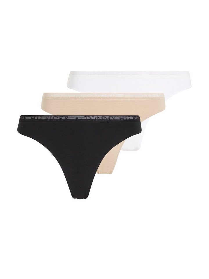 Tommy Hilfiger Underwear T-String LACE 3P THONG (EXT SIZES) (Packung, 3er-Pack) mit Tommy Hilfiger Logobund von Tommy Hilfiger Underwear