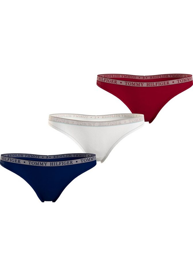 Tommy Hilfiger Underwear T-String LACE 3P THONG (EXT SIZES) (Packung, 3er-Pack) mit Tommy Hilfiger Logobund von Tommy Hilfiger Underwear