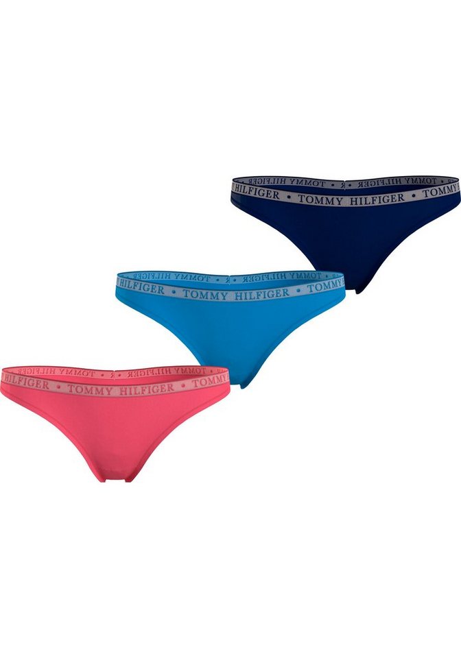 Tommy Hilfiger Underwear T-String LACE 3P THONG (EXT SIZES) (Packung, 3er-Pack) mit Tommy Hilfiger Logobund von Tommy Hilfiger Underwear