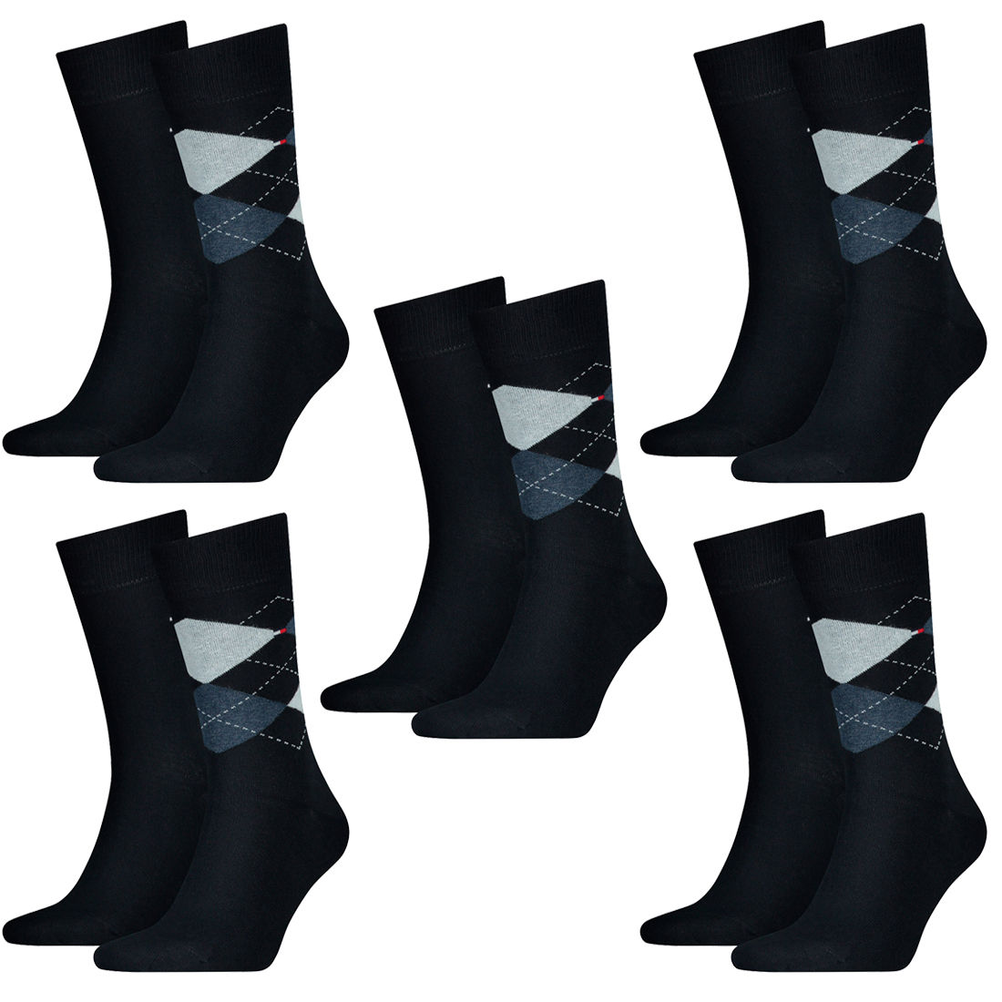 10 Paar TOMMY HILFIGER CHECK Socken Gr. 39 - 46 Herren Business Sneaker Socken von Tommy Hilfiger