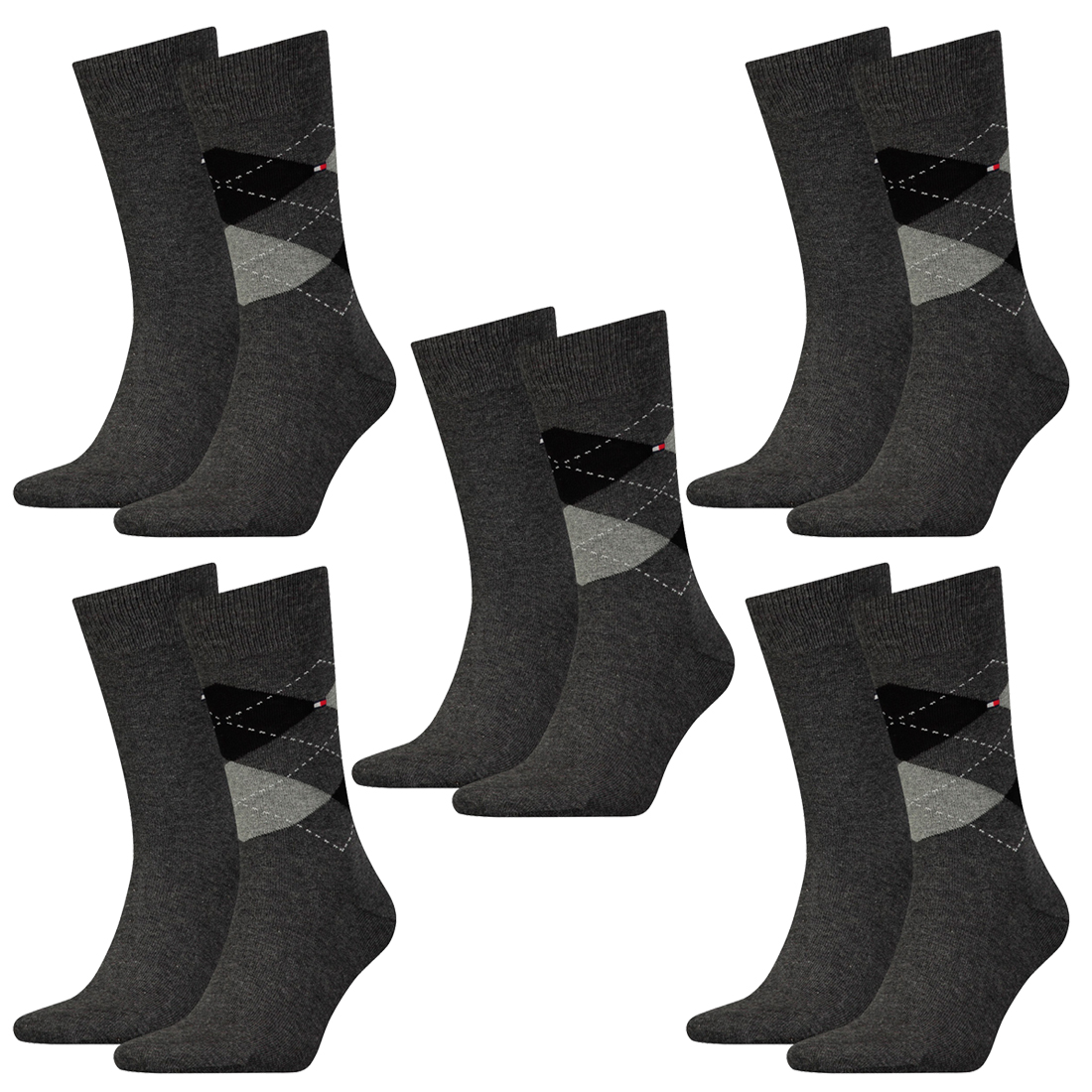 10 Paar TOMMY HILFIGER CHECK Socken Gr. 39 - 46 Herren Business Sneaker Socken von Tommy Hilfiger