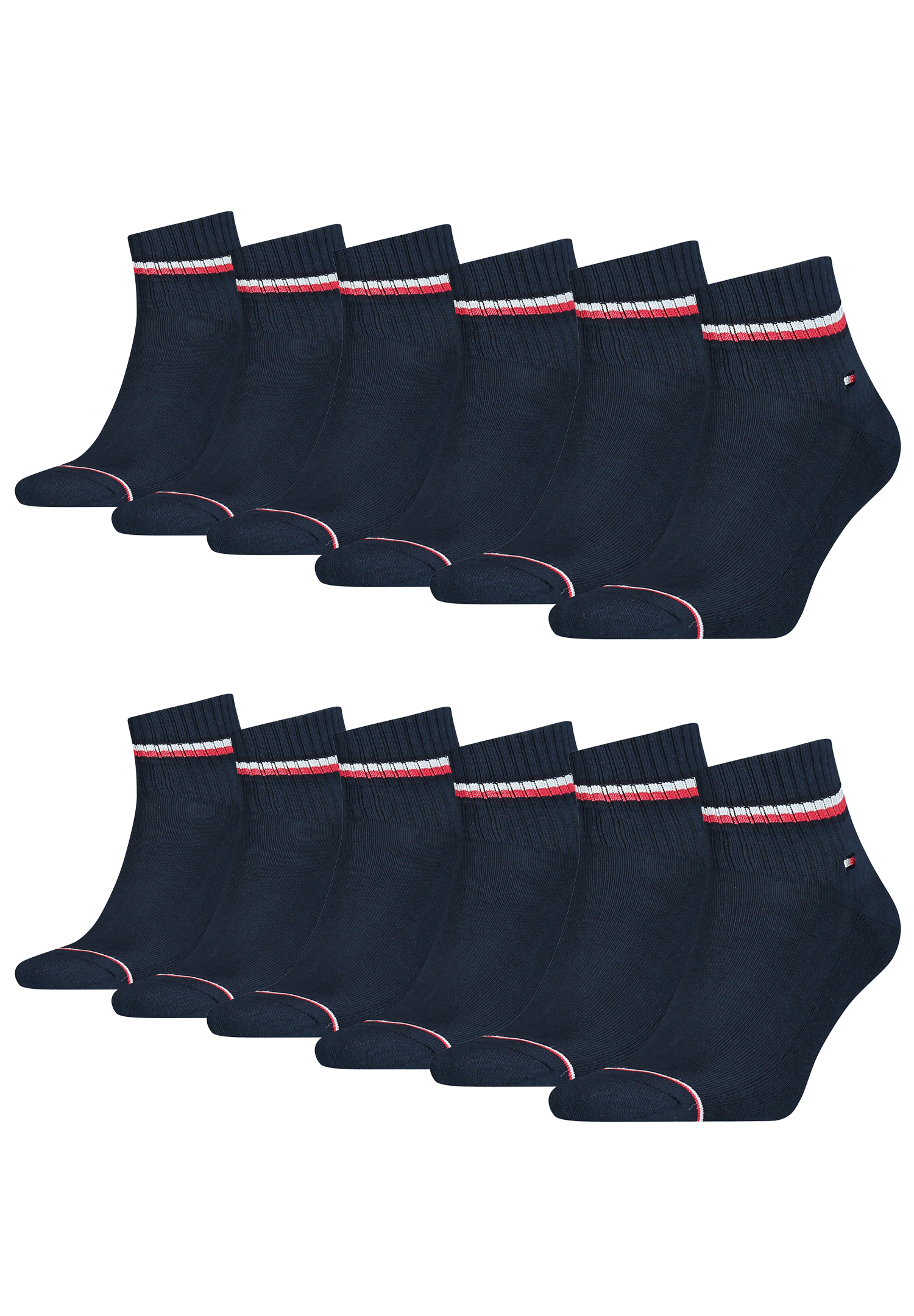 12 Paar TOMMY HILFIGER Herren ICONIC QUARTER Gr. 39 - 49 Sneaker Socken von Tommy Hilfiger