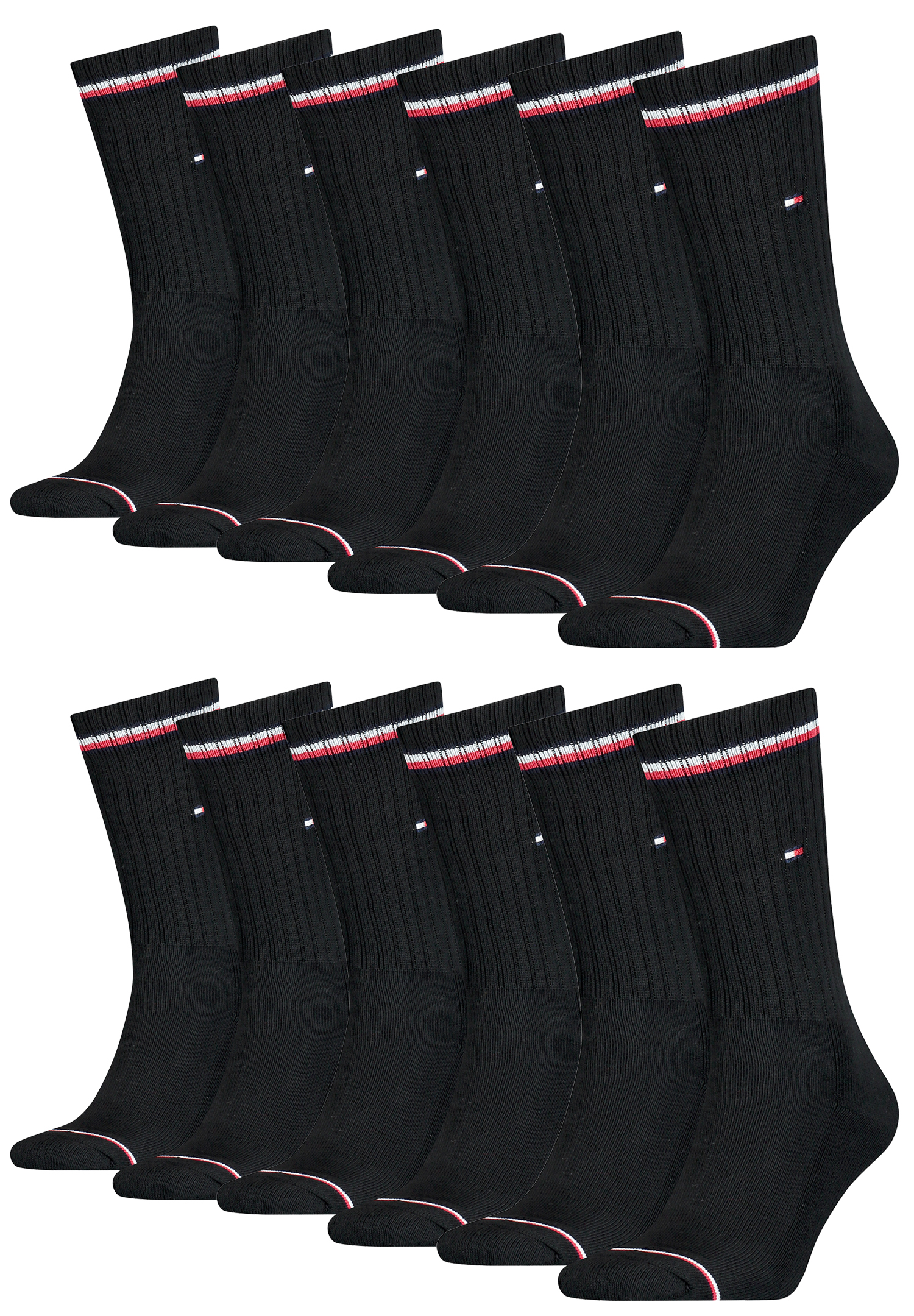 12 Paar TOMMY HILFIGER Herren ICONIC Socken Gr. 39 - 49 Tennis Socken von Tommy Hilfiger