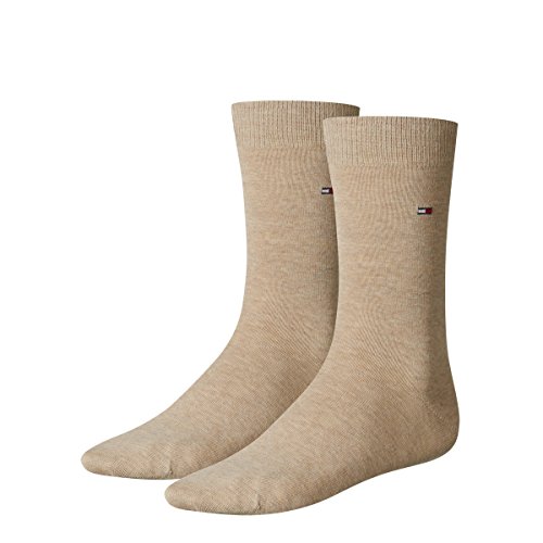 Tommy Hilfiger 4 Paar Herren Classic Socken Gr. 39-49 Business Sneaker Socken, Farbe:369 - light beige melange, Bekleidungsgröße:L von Tommy Hilfiger