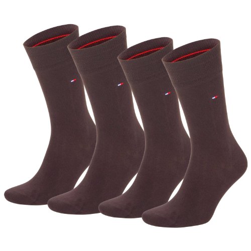 4 Paar Tommy Hilfiger Classic Herrensocken im Vorteilspack, Gr. 43/46, Braun von Tommy Hilfiger