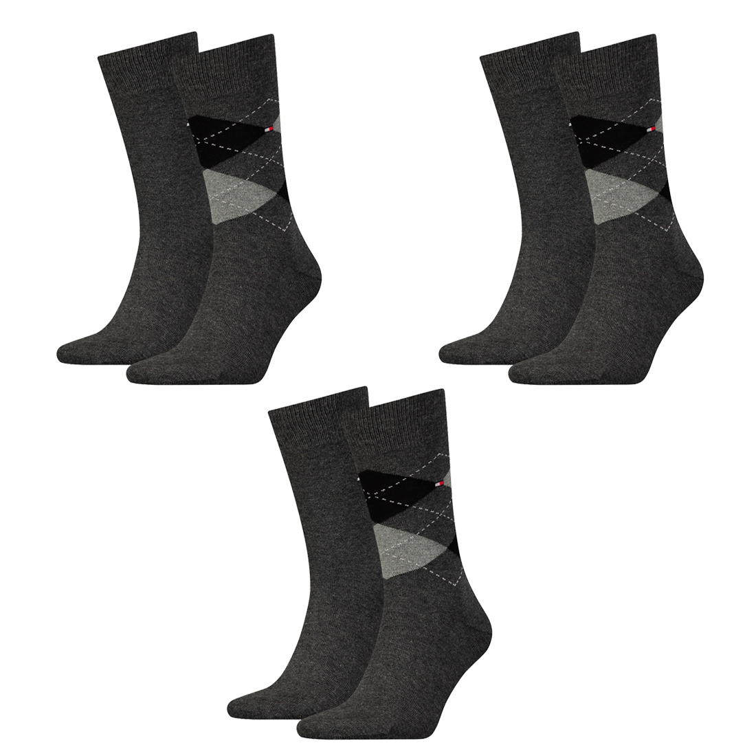 6 Paar TOMMY HILFIGER CHECK Socken Gr. 39 - 46 Herren Business Sneaker Socken von Tommy Hilfiger