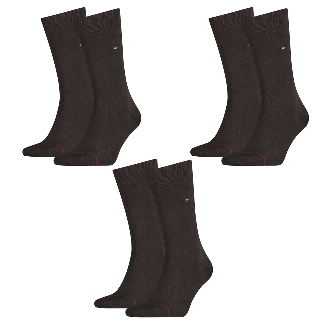 6 Paar TOMMY HILFIGER Classic Socken Gr. 39 - 49 Herren Business Socken 937 - kensington brown, 47-49 von Tommy Hilfiger
