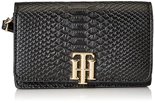 Geldbörse Tommy Hilfiger Thlock Mini Clutch Python Druck AW0AW10532 BDS schwarz, Schwarz , Einheitsgröße von Tommy Hilfiger