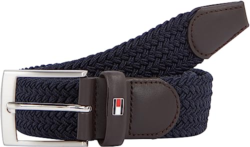 Tommy Hilfiger Herren Gürtel New Adan Belt 3,5 cm Stoffgürtel, Blau (Sky Captain), 115 cm von Tommy Hilfiger