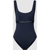 TOMMY HILFIGER Badeanzug mit Label-Detail Modell 'ONE PIECE' in Marine, Größe L von Tommy Hilfiger