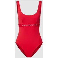 TOMMY HILFIGER Badeanzug mit Label-Detail Modell 'ONE PIECE' in Rot, Größe S von Tommy Hilfiger