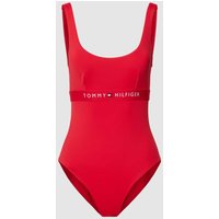 TOMMY HILFIGER Badeanzug mit Label-Detail Modell 'ONE PIECE' in Rot, Größe XS von Tommy Hilfiger