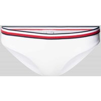 TOMMY HILFIGER Bikini-Hose mit elastischem Logo-Bund Modell 'Global' in Weiss, Größe M von Tommy Hilfiger