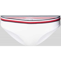 TOMMY HILFIGER Bikini-Hose mit elastischem Logo-Bund Modell 'Global' in Weiss, Größe S von Tommy Hilfiger