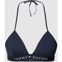 TOMMY HILFIGER Bikini-Oberteil mit Neckholder Modell 'ORIGINAL' in Marine, Größe L von Tommy Hilfiger