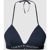 TOMMY HILFIGER Bikini-Oberteil mit Neckholder Modell 'ORIGINAL' in Marine, Größe S von Tommy Hilfiger