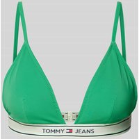 TOMMY HILFIGER Bikini-Oberteil mit elastischem Logo-Bund in Gruen, Größe M von Tommy Hilfiger