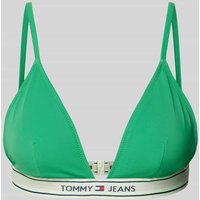 TOMMY HILFIGER Bikini-Oberteil mit elastischem Logo-Bund in Gruen, Größe S von Tommy Hilfiger