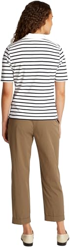 Tommy Hilfiger Damen Poloshirt Kurzarm Regular Fit, Mehrfarbig (Breton Ecru/Dark Night Navy STP), XXL von Tommy Hilfiger